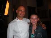 Rori Coyne, right, poses with White House assistant chef Sam Kass Monday at the Kids' State Dinner. Rori's recipe for Yummy Cabbage Sloppy Joes earned her a seat at the lunch, hosted by first lady Michelle Obama.