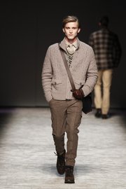 In this Feb. 9, 2012, handout photo provided by Joseph Abboud, a model shows off the layered look at the Joseph Abboud Fall/Winter 2012 collection during Fashion Week in New York.