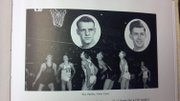 Gene Cusic, top right, is shown in this 1948 Emporia State yearbook photo, alongside a picture of his team in this unmarked game photo.