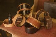 Paul Kincaid has been turning wood into fashionable bracelets since picking up woodworking as a hobby last year. He gives the bracelets away.