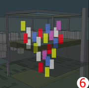 A concept rendering of a sculpture of pieces of art glass that would hang from the atrium area of the new Lawrence Public Library.