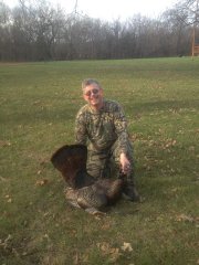 Lone Star resident Richard Rawlings is pictured with the wild turkey he shot Wednesday, Nov. 14, 2012, on his property at Lone Star Lake. Rawlings, an avid hunter, eats a wild turkey he's shot every year for Thanksgiving dinner and plans to cook this one on Thursday.