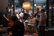 Trumpeter Tommy Johnson Jr. performs with his band Blueprint recently at Five Bar and Tables, 947 Massachusetts St., Other members of the band are Brian Scarborough (trombone), Lucas Parker (guitar), Dave Wasecha (bass) and Max Allsbrooks (drums).