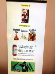 The Cereal Bar at Java Break, 17 E. Seventh St., also has a computerized "Custom Bowl Creator" that will choose cereal and topping combinations for you. You choose whether you actually want to order them or not.