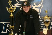 New Kansas University football commitment, Mike Smithburg, announcing his college decision at Iowa Western Community College.