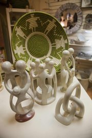 Some of the wide selection of fair trade home décor items at Ten Thousand Villages, 835 Massachusetts St., are shown.