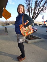 Natalie Schaefer, Pittsburgh, Pa. Clothing details: Vest, L.L.Bean, Christmas gift; shirt, Sunflower Bike Shop, a year ago, $50; bag, Sacroots, online, $80; skirt, Urban Outfitters, seven months ago, $10; tights, Kohls, years ago, $10; shoes, Footprints, Sanita, $100.