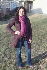 Judy Brynds, Lawrence. Clothing details: Jacket, one month ago, Lasting Impressions, $12; scarf, one month ago, Arizona Trading Company, $4; shirt, had a long time, don’t remember how much or where; jeans, six months ago, Vault Denim Party, $50; ring, a couple of years ago, Silver Lining Jewelry, $20; earrings, a couple of years ago, Silpada, $30; boots, a couple of years, your guess is as good as mine!