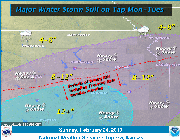 Most recent weather graphic from the National Weather Service predicts 8-10 inches of snow Monday and into Tuesday.