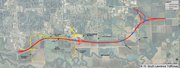A map showing the route for the South Lawrence Trafficway. Courtesy: Kansas Department of Transportation.