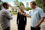 From left, director Alonso Mayo, actress Kristin Bauer and actor Cary Elwes chat between filming scenes on “The Story of Luke.”