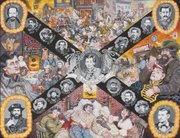 Image courtesy of the Spencer Museum of Art. “The Ballad of Quantrill’s Raiders,” 1992, acrylic on Masonite, by Joe Coleman.