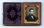 Image courtesy of KansasMemory.org, Kansas State Historical Society. Daguerreotype portrait of Edward Payson Fitch. Fitch, a free-stater who moved to Lawrence from Massachusetts was killed in Quantrill's raid as his wife, Sarah, and children looked on. A transcription of Sarah's letter to his parents telling of the raid is in the collection of the Watkins Community Museum of History.