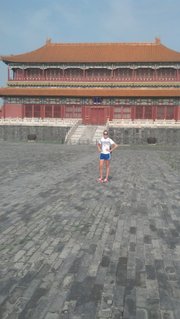 Kansas University junior outside hitter Sara McClinton poses at the Forbidden City during her recent trip with a USA Developmental team to China.