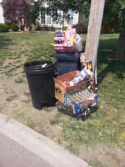 A Fourth of July celebration in the cul-de-sac of Bluestem Court produced a fair amount of fireworks related debris, which resident Matt McManis and neighbors cleaned up. McManis said he thought the appearance of litter might have contributed to a Lawrence police officer's decision to ticket him for violating the city's ban on fireworks.