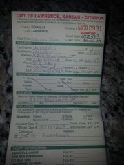 A municipal citation for illegal fireworks issued to Matt McManis, 39, of Lawrence. McManis said he doesn't agree with the ban but does not dispute the charge.
