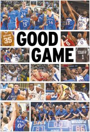 Some of the best games in the Bill Self era at Kansas: from left, from top row, The 2008 national championship against Memphis; A 2006 overtime thriller against eventual national champion Florida; Texas’ Kevin Durant shines in Allen Fieldhouse in 2007; The 2012 Jayhawks advance past Ohio State in the Final Four; Kansas handles UAB in the 2004 NCAA Tournament; Acie Law and Texas A&M win at KU in 2007; Kansas slugs it out at home against Baylor in 2008; The eventual 2008 champs survive Steph Curry and Davidson; Wayne Simien and KU edge Oklahoma State in 2005; KU falls in a hard-fought game against Duke in 2011; The 2005 Jayhawks get revenge on Georgia Tech; KU sends away Tyler Hansbrough, Roy Williams and North Carolina from the 2008 NCAAs; and Kansas tops Missouri in an exciting finale to the Border War in 2012.