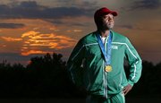 Jude Monye, of Lawrence, finally claimed his gold medal this summer, five years after U.S. athletes were stripped of theirs in a scandal involving performance-enhancing drugs. Monye had won the silver with the Nigerian 4x400 team in the 2000 Summer Olympics; the American team that won the gold was disqualified in 2008.