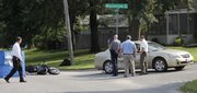 A man was killed when the motorcycle he was riding was involved in an accident with a car near the intersection of Moundview Drive and Rockledge Road about 4:15 p.m. Thursday. Lawrence police identified him as Ian White, 27, of Lawrence.