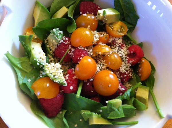 A healthy salad: Devoid of anything fake, but full of lots of good fat.