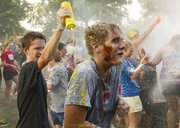 Young people fought a messy food fight featuring ketchup, mustard, flour, mashed potatoes and water balloons Sunday evening at Christ Community Church. The three-round battle was aimed at raising awareness about hunger.
