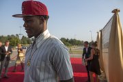 Ben McLemore stops to answer questions on the red carpet during the Rock Chalk Choice Awards Sunday at the Lied Center.