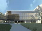 The exterior of the new addition to Marvin Hall, dubbed "The Forum at Marvin." The addition is the newest project from the KU architecture school's Studio 804. Photo courtesy of Kansas University.