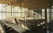 A rendering of the lecture room inside "The Forum," an extension of Kansas University&squot;s Marvin Hall currently under construction by the KU architecture school&squot;s Studio 804 class. Photo courtesy of KU School of Architecture, Design and Planning.