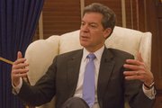Kansas Governor Sam Brownback, talks about some of the issues of 2013 during an interview by the Lawrence Journal World on Monday, December 16, 2013.
