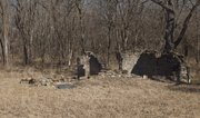An old stone foundation rests at 1180 E. 1400 Road south of Lawrence, the location of the Upper Wakarusa River Crossing. The crossing — used by pioneers on the Oregon and California trails — has been added to the National Register of Historic Places.