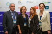 From left to right: Marc Greenberg, a KU professor of Slavic languages; Viktoria Olskaia, president of the Gabriel Al-Salem Foundation; Taylor Broadfoot, a KU senior in Russian; and Irina Six, a KU senior lecturer in Russian. Photo courtesy of Gabriel Al-Salem Foundation.