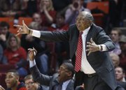 Expressive Texas Tech coach Tubby Smith — seen here directing the Red Raiders in a 68-60 victory at Oklahoma on Feb. 12, 2014 in Norman, Okla. — will lead the up-and-coming Raiders against Kansas University tonight in Lubbock, Texas.