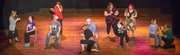 Staff and faculty from Prairie Park perform "Learn for Me" during the 24th annual Foundation Follies at Liberty Hall Friday evening.