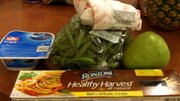 Giles' items:
Grains: Whole wheat pasta, $1.39
Fruits: Pears, $1.56
Vegetables: Green beans, $2.28
Protein: Lean sirloin steak, $3.16
Dairy: Greek yogurt, $1
Total price:
Suggestions: Yogurts, while a good source of protein, can be high in fat and sugar. Maybe switching the meat out for beans would give more wiggle room for other items to complete the meal.
