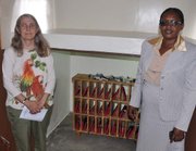 Lawrence librarian Kathy Miller attends the dedication this month of a library in Kenya built by mission group Kansas to Kenya.