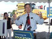 Gov. Sam Brownback outlines his education goals for a second term while arguing that total K-12 school funding has risen during his administration. Democrats say Brownback signed the largest single cuts to school funding in state history.