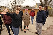 K.T. Walsh and members of the Ninth Street Corridor Citizen Advisory Committee, along with other East Lawrence residents, guided Tristan Surtees, Charles Blanc and representatives from the el dorado design firm through East Lawrence on March 25. The team visited Lawrence to meet with developers and visit locations such as the Lawrence Arts Center, New York Elementary School and other East Lawrence landmarks.