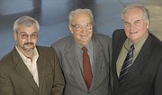 This file photo from 2007 shows Journal-World Academic All-Star Judges, from left, Rand Ziegler, Baker University dean of the College of Arts and Sciences; Austin Turney, former Lawrence school board member; and Robert Harrington, Kansas University professor in the department of psychology and research in education.