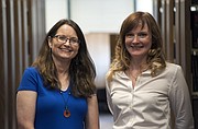 Jean Phillips, director of KU’s Project for Innocence and Post-Conviction Remedies, left, and Abby West, a 2015 KU law graduate from Overland Park.