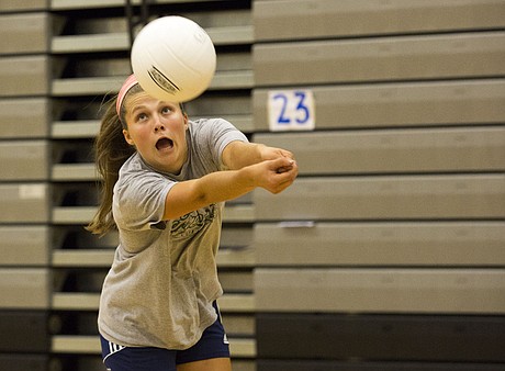 ... during the first day of fall practice, Monday, Aug. 17, 2015, at FSHS ... during the first day of fall practice, Monday, Aug. 17, 2015, at FSHS