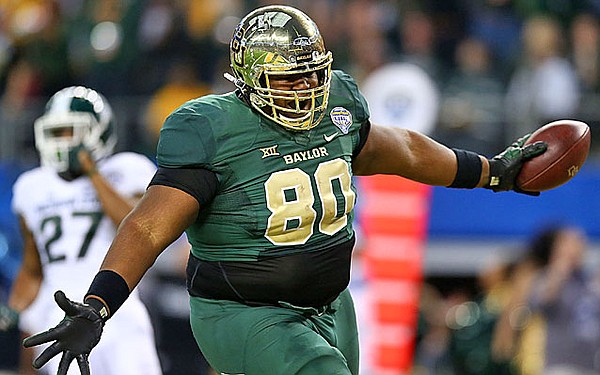 Baylor TE LaQuan McGowan Celebrates A TD In Last Years Cotton Bowl Against Michigan State Baylor TE LaQuan McGowan Celebrates A TD In Last Years Cotton Bowl Against Michigan State