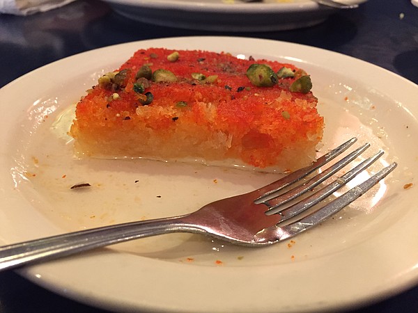 Kunafa at Aladdin Cafe, 1021 Massachusetts St. 