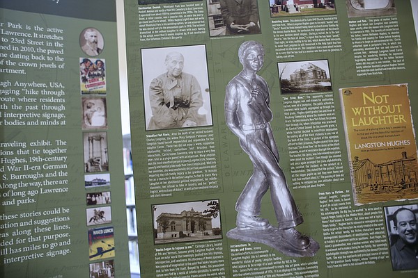 Langston Hughes' time in Lawrence is featured in one of the panels that are part of the Lawrence Public Library's new "A Hike Through History" exhibit, which will be displayed in the library atrium beginning Monday. 
