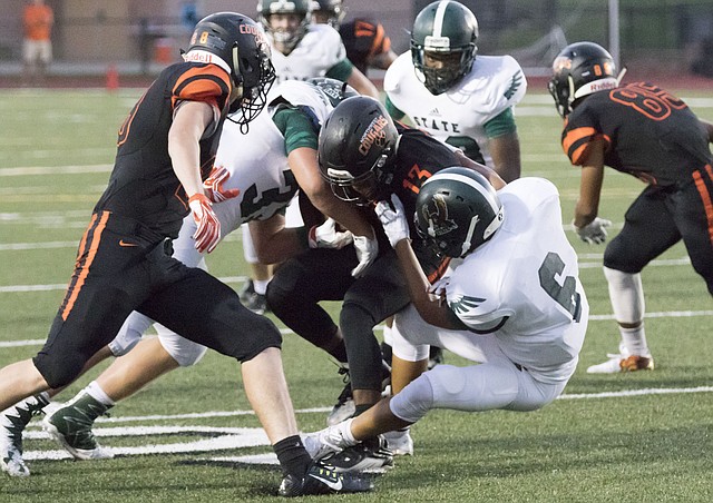 يوتيوب+فضائح+الممثلين Photo: Shawnee Mission Northwest junior Floyd Martin (13) is brought ...