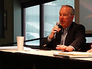 Former Gov. John Carlin speaks about the 2016 legislative races at the Kansas Association of School Boards.