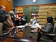 The Kansas State Board of Canvassers, which includes Gov. Sam Brownback, Secretary of State Kris Kobach, Deputy Attorney General Athena Andaya, met Wednesday to certify results of the 2016 elections in Kansas. Kobach said afterward that he accepts President-elect Donald Trump's false assertion that the number of illegal votes cast in the election exceeded Democrat Hillary Clinton's margin of victory in the popular vote.