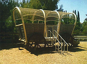 This wagon is an example of an Oregon Trail play set that is proposed in the landscaping master plan for the Douglas County Fairgrounds.