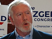 State Sen. Steve Fitzgerald, R-Leavenworth, formally launched his campaign for the Kansas 2nd District congressional seat Thursday, July 13, 2017, saying he fully supports President Donald Trump&squot;s agenda. "We are no longer a part of the international climate scam," he told about two dozen supporters at a gathering in Topeka.