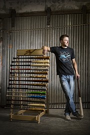 Jacob Walters, owner and make of JAWbats, moved into his shop in Baldwin City, 606 B High St., about five months ago. Walters, who can make a bat in about 20 minutes, is working on getting his certification from Major League Baseball to be a licensed bat maker. Walters is pictured on Tuesday, Aug. 29, 2017 at his shop.