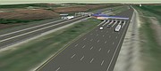 This rendering shows how the toll plaza will appear to eastbound traffic exiting the Kansas Turnpike at the eastern terminal near Bonner Springs, once reconstruction of the plaza is completed, expected before the end of 2017. The $16.5 million project will add "open road tolling" lanes in both directions, which drivers with K-Tags can zoom through at 75 mph.